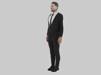 Jorginho man in suit Low-poly 3D model
