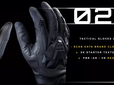 Tactical Gloves 027 Low-poly 3D model