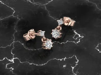 Jewelry Earring 3D print model 11