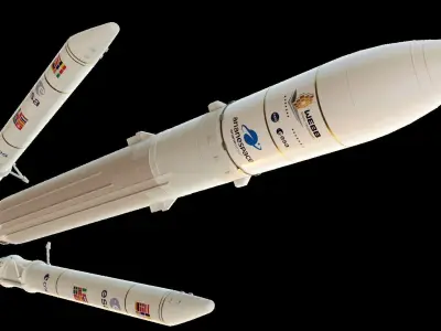 Ariane-5 Rocket Low-poly 3D model