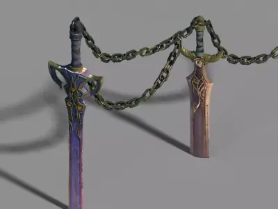 Stone Town Magic Cave - Sword - Iron Chain 01 3D model