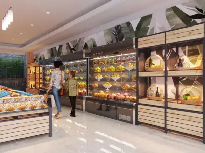 Interior - fruits shop 3D model