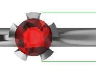 Women solitaire ring 3dm stl render detail 3D print model 3D print model