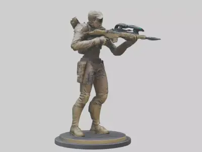 Digital Hunter statue model 3D model
