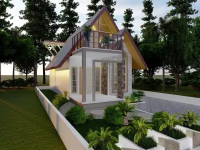 DESAIN RUMAH UNIK 3D model