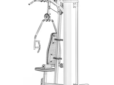Multigym gym machine with seat 3D model