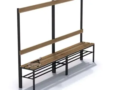 Wooden Sports Bench 3D model