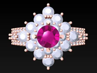 Diamond Ring - Womens Rings - N2237 3D print model