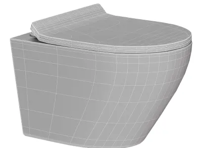Luxury Round Wall-Mount Toilet 3D model