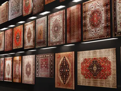 30 Low Poly Eastern-Persian Carpets Pack Low-poly 3D model