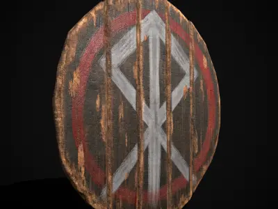Celtic RWB Vegvisir Coat of Arms Low-poly 3D model