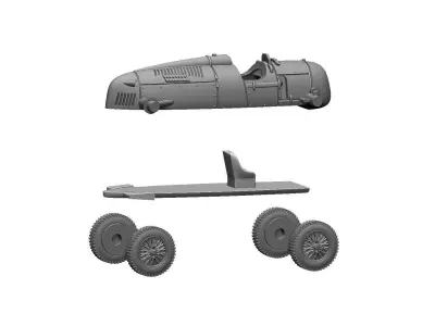 AUDI racing car and team 3D print model