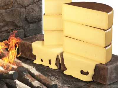 Raclette cheese fireplace 3D model