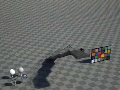 Multiple layered metal staircase Low-poly 3D model