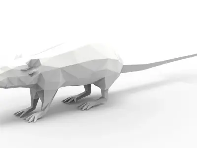 Lowpoly Animal - rat Low-poly 3D model
