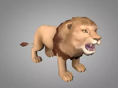 Lion or lioness Low-poly 3D model