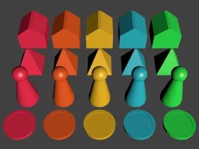 Board games 3D starter pack Free low-poly 3D model