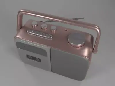 3D Rose Gold Radio vintage 3D model