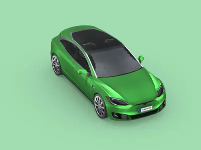 Tesla Model S Shooting Brake 2019 Low-poly 3D model