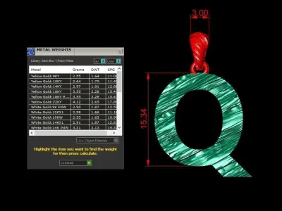 Q Letter Alphabet Wooden Texture Pendant 3D Print Model 3D print model