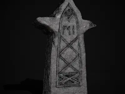 Viking Carved Gravestone  3D print model