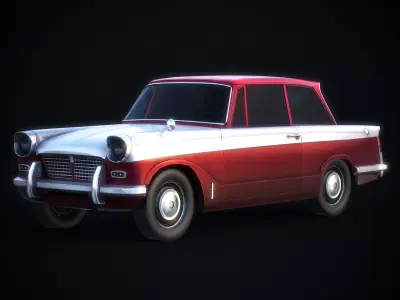 Triumph Herald Saloon Authentic Car Game Ready Low-poly 3D model