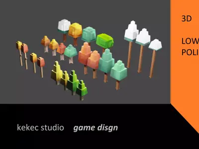 3D low poli tree object 3D model