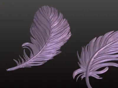 3D STL Feather Model CNC 3D Printing Engraving Wood Carving 3D print model