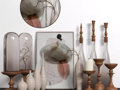 woody decor 01 3D model