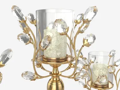 Golden Candle Holders 3D model