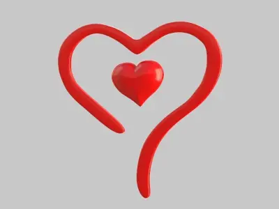 Heart icon v01 3D model