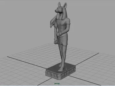 ANUBIS egyptian statue of person Low-poly 3D model