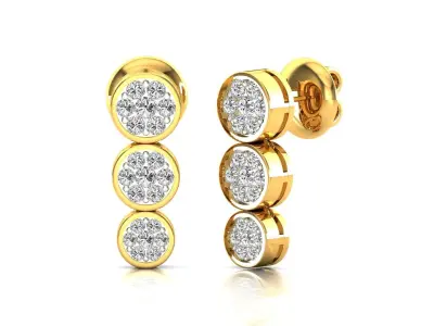 Earrings-1425 rose gold stud earring 3D print model