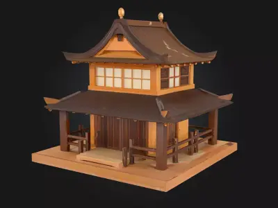 Pagoda Serenity  Tranquil Temple Architecture 3D model