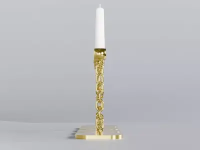 Alphabet Beer Chain Gold Candleholder 3D Model True 4K PBR Rendr Low-poly 3D model