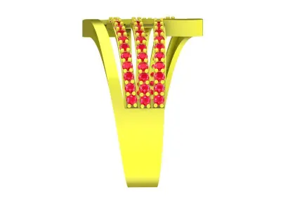 Elegant Curved Multi Row Gemstone Ring for Women 6119 3D print model