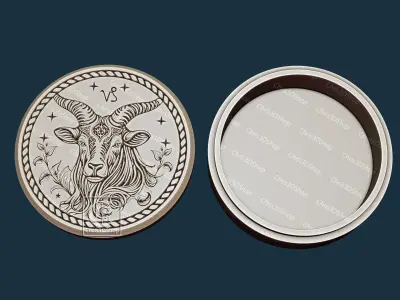 Capricorn Zodiac Sign V-Carved - Digital Files for CNC Router  3D model