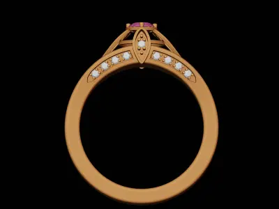 Twisted Halo Diamond Ring 3D model