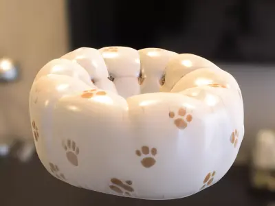 pack Cute  puff Kids Furniture Low-poly 3D model