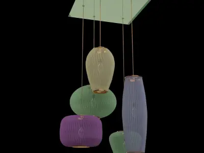Chinese red lantern  3D model 7