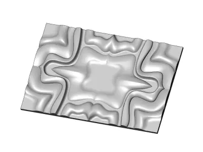 Large mirrored organic wall art panel relief  3D print model