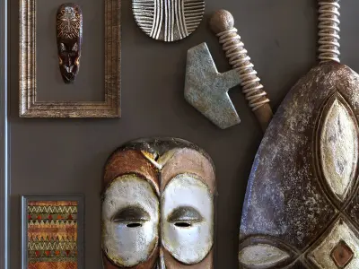 decoration set 099 africa art style Low-poly 3D model