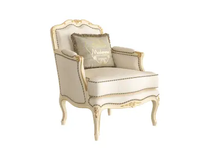 Cream royal armchair by Modenese 3D model