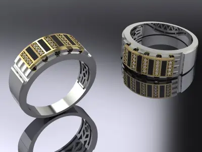 Jewelry Mens Ring Gold 3D print model