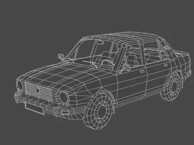 SKODA 105 and SKODA 120 with interior Low-poly 3D model