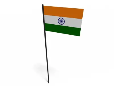 Animated Indian flag Free 3D model
