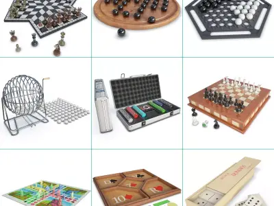 Board Games Collection 3D model