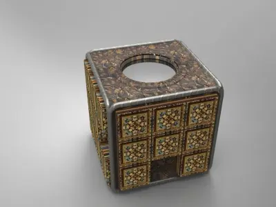 Steampunk-compass-puzzle-box 1 box with compass and gears Free 3D model