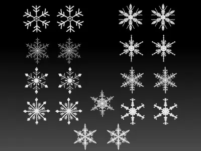 3D Printable Snowflake Ornaments - Christmas Decoration Set 3D print model