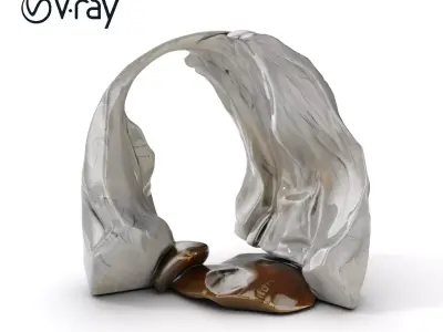 Natural Stone Arch with Waterfall Model Pack Low-poly 3D model